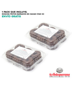 Roscos de huevo y mantequilla bañados en cacao