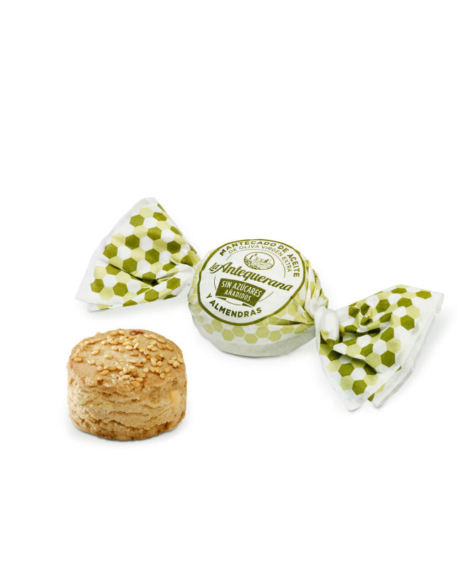 Mantecado de Aceite de Oliva V.E. y Almendras sin azúcar - La Antequerana