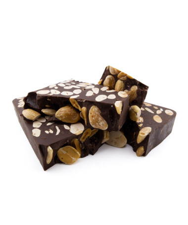 TURRÓN CHOCOLATE NEGRO CON ALMENDRAS