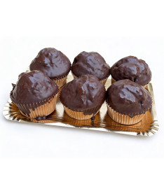 Magdalenas caseras de aceite de oliva virgen extra cubiertas de cacao